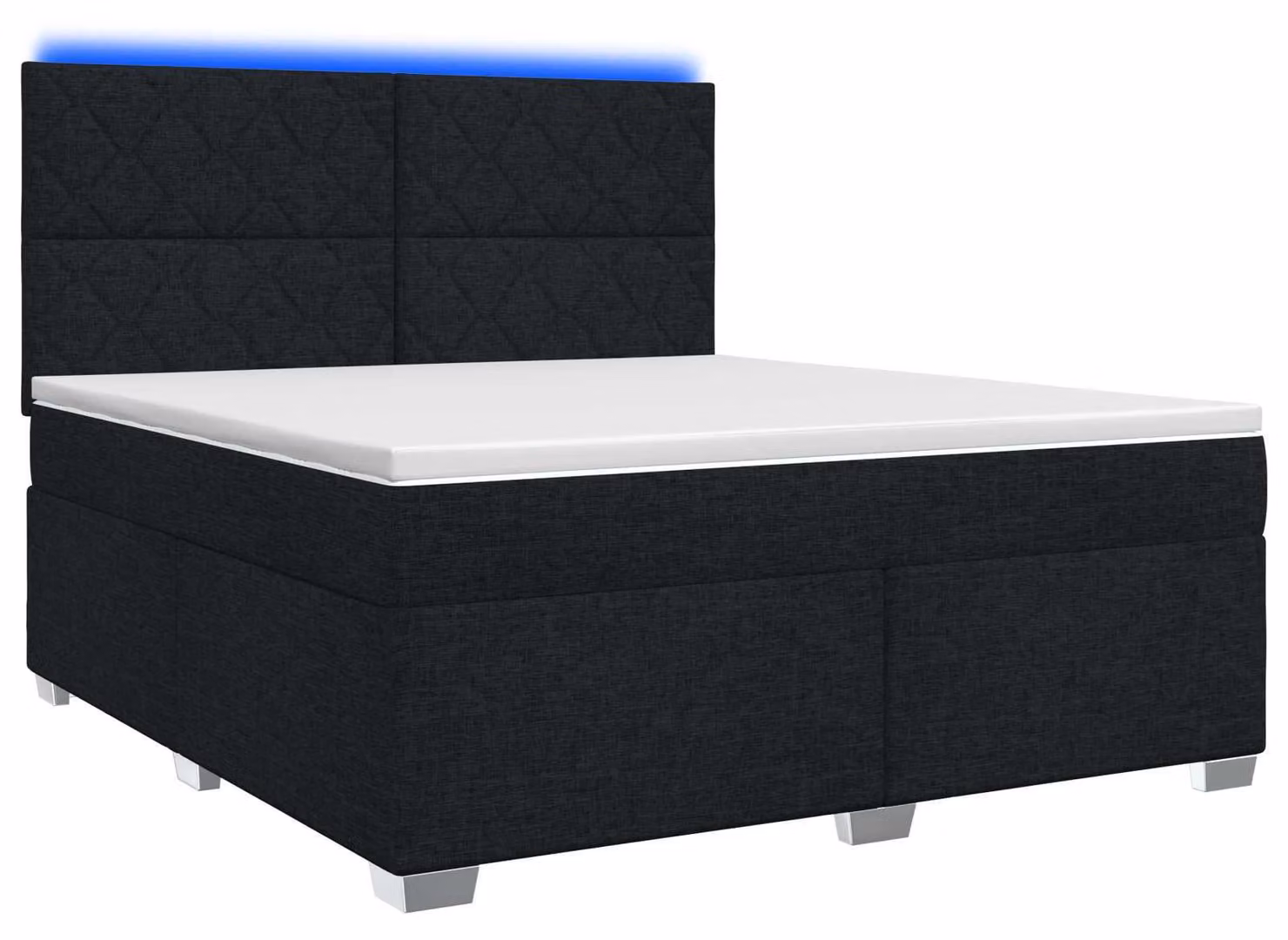Letto a molle con materasso nero 140 x 200 cm in tessuto
