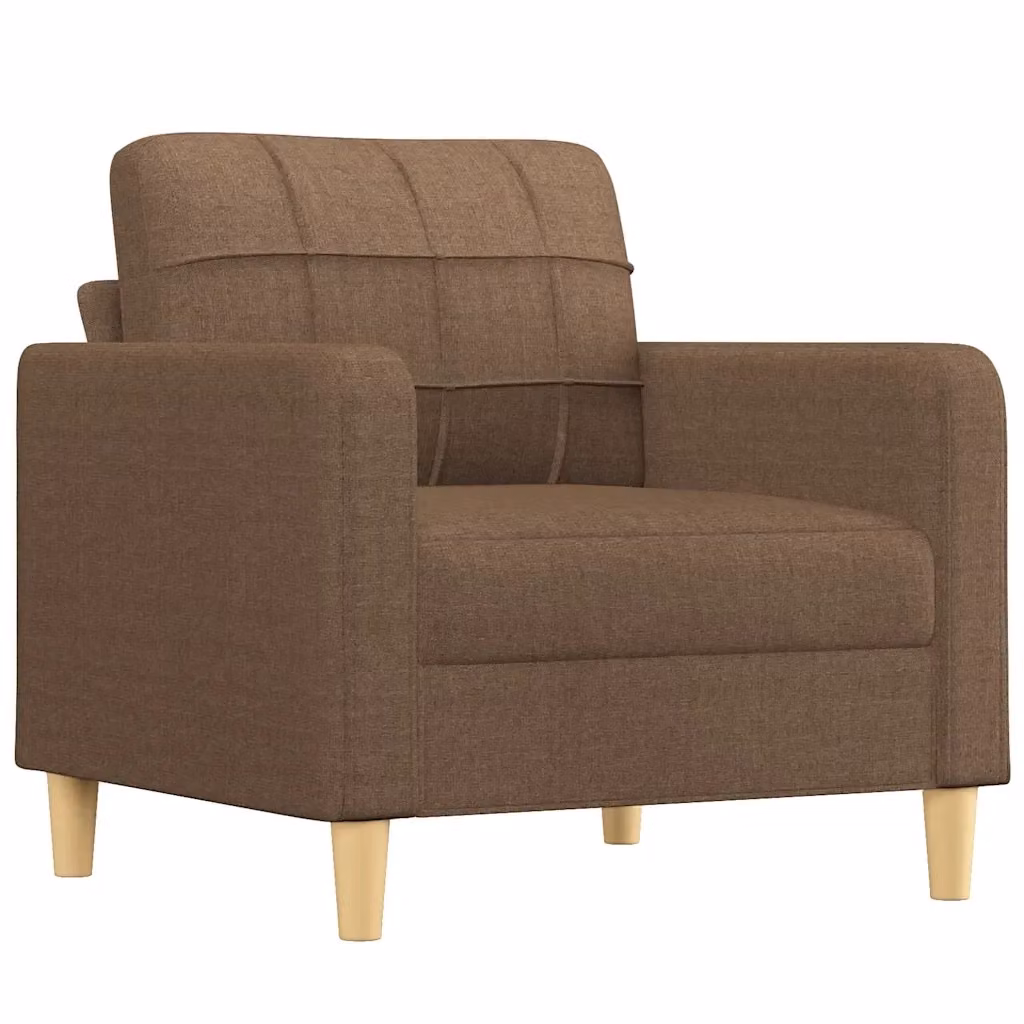 Poltrona moderna vidaXL in tessuto marrone con struttura in metallo e braccioli – 2