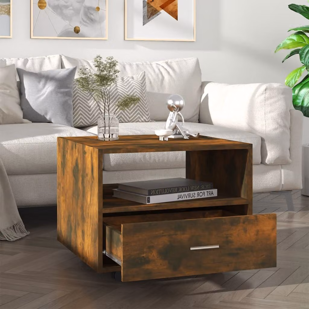 vidaXL Tavolino in rovere fumé 55x55x40 cm - Tavolino da caffè - Tavolini da caffè - Tavolino basso - Tavolo
