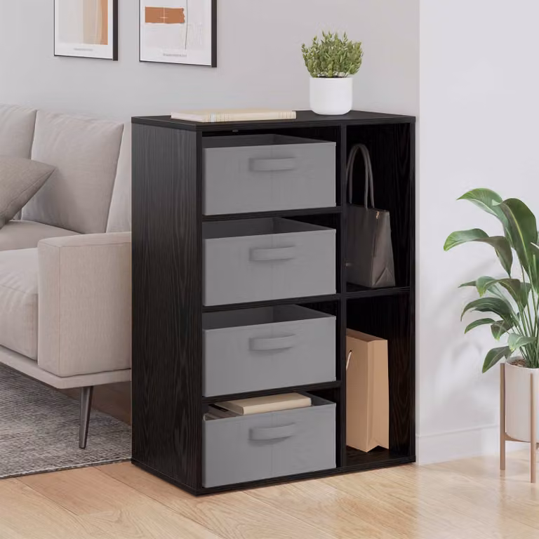 Credenza minimalista vidaXL in rovere nero L: 60 cm, P: 33,5 cm, H: 84 cm