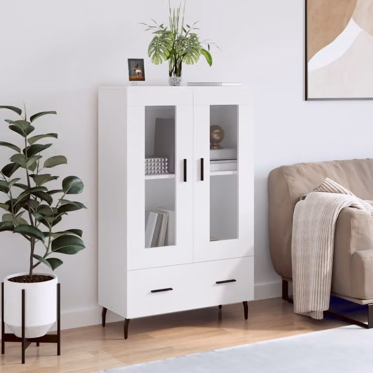 Credenza moderna vidaXL bianca in legno multistrato per soggiorno L/P/H: 69,5 x 31 x 115 cm