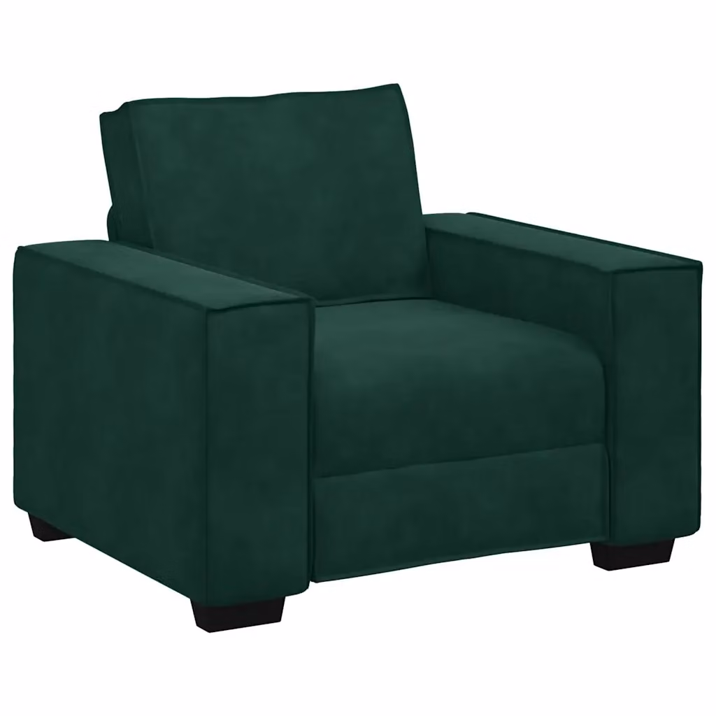 Poltrona Relax Design Mania in Velluto Verde con Braccioli e Struttura Moderna – 2