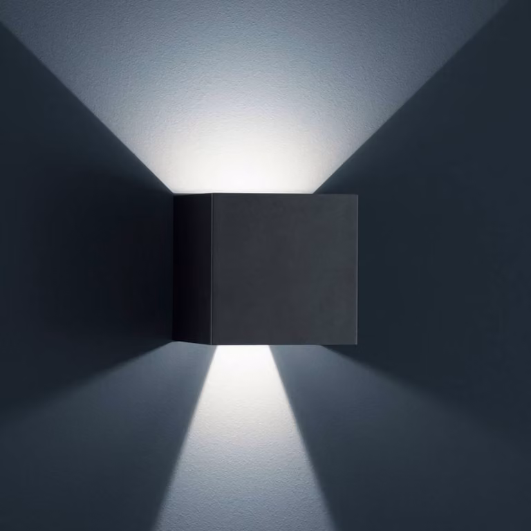 Helestra Applique da esterni a LED SIRI 44 L, Nero, Alluminio, Moderno, Applique LED da esterni