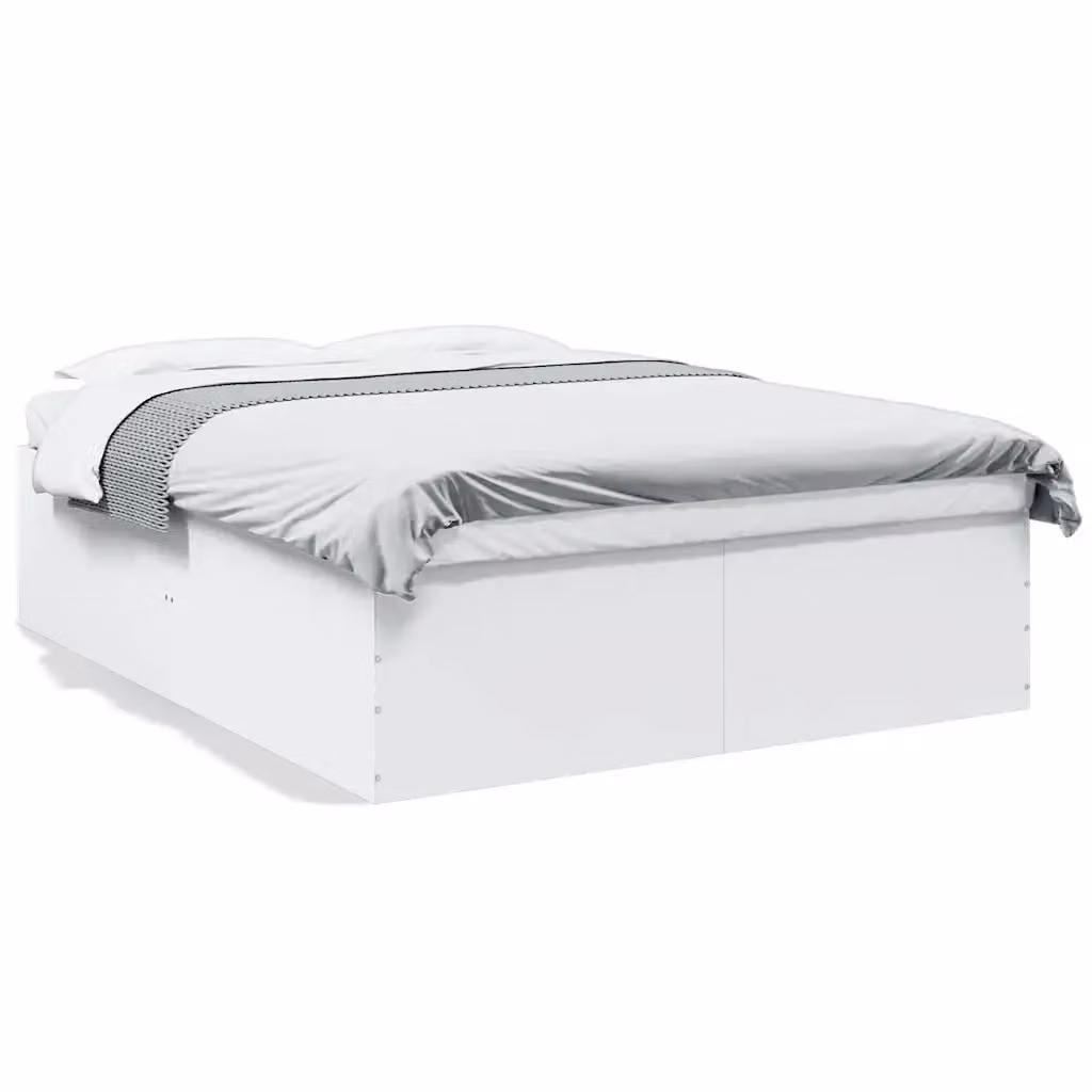 Letto con giroletto bianco vidaXL in legno multistrato e MDF L/P/H: 150 x 200 x 45 cm – 2