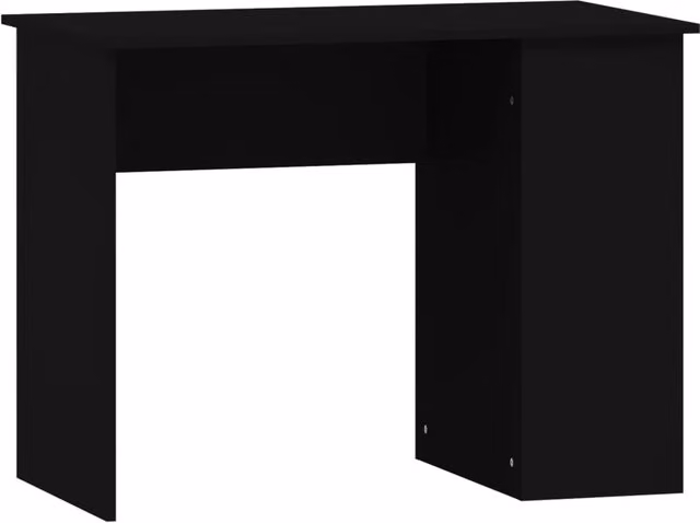 Scrivania tavolo postazione di lavoro mobile per computer studio 100 x 55 x 75 cm legno ingegnerizzato nero 02_0023891