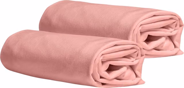 DaunenStep Set di 2 federe copricuscino in jersey Vivacolor rosa con chiusura a zip