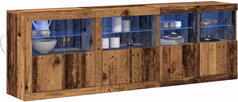 Madia LED Legno vecchio 202 x 37 x 67 cm Legno multistrato