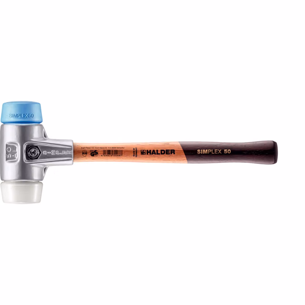 Martello a mano Simplex in alluminio, 50 mm, TPE morbido/SP. Halder | 4030618302742