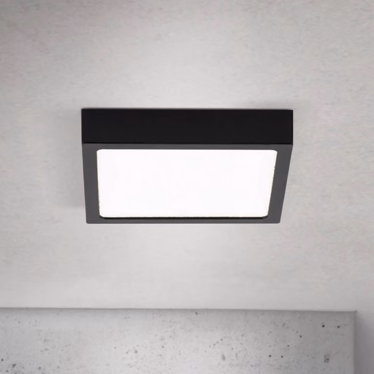 ORION Plafoniera a LED Disc, dimmerabile, Nero, Soggiorno / Sala da pranzo, Alluminio, Moderno, Plafoniera LED