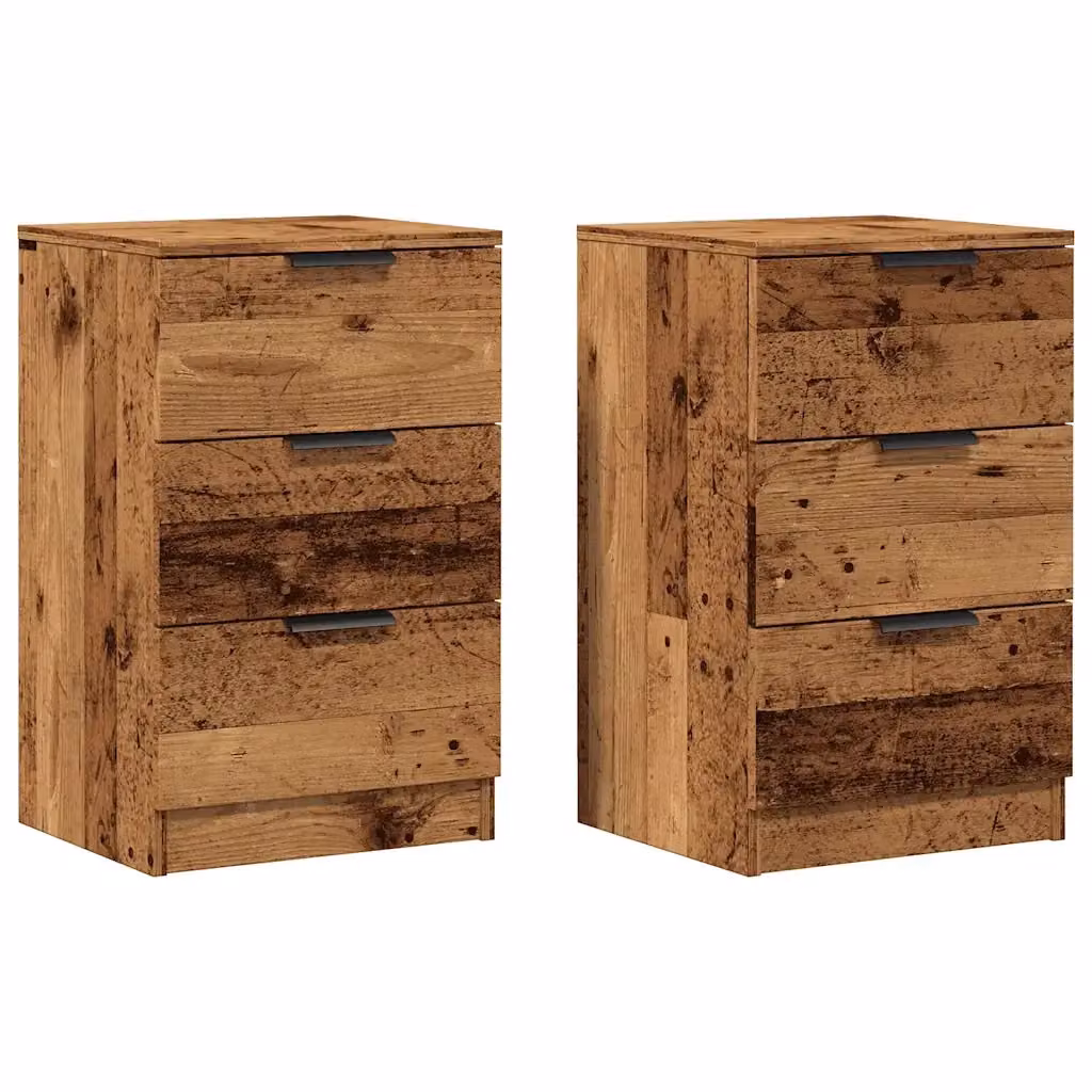 Set di 2 comodini vidaXL in legno e metallo marrone stile classico per camera da letto L/P/H: 40 x 36 x 65 cm – 2