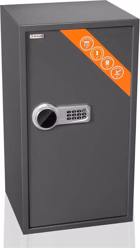 Cassaforte elettronica XXL con display LCD e design di grandi dimensioni - 73x40x36 cm - 102 L - XXXL - per oggetti di valore e gioielli - Grigio