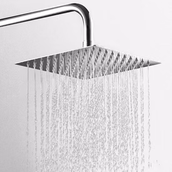 Doccia a pioggia moderna con alta pressione dell'acqua - Soffione doccia in acciaio inossidabile, a basso consumo di acqua - Ideale per l'uso quotidiano - Diametro di 30 cm - Soffione doccia quadrato