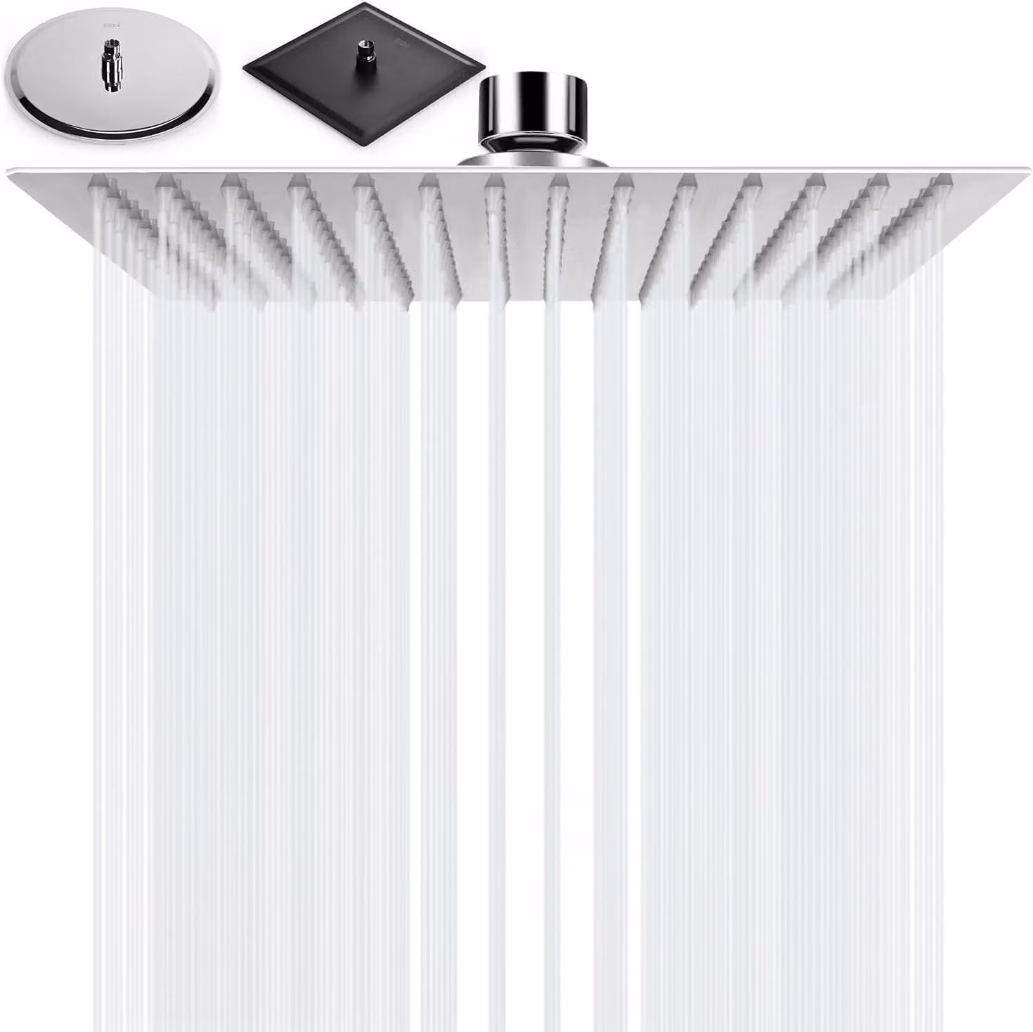 Doccia a soffione, 20x20 cm, acciaio inossidabile, quadrata, per bagno