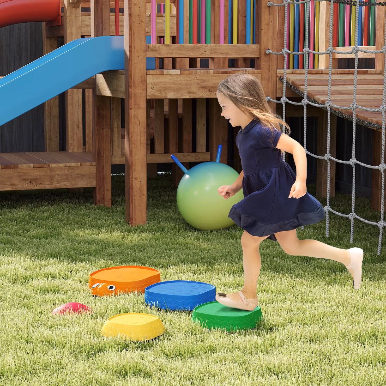 Set di 5 pietre di equilibrio impilabili AIYAPLAY per bambini, antiscivolo per interni ed esterni, multicolore – 2
