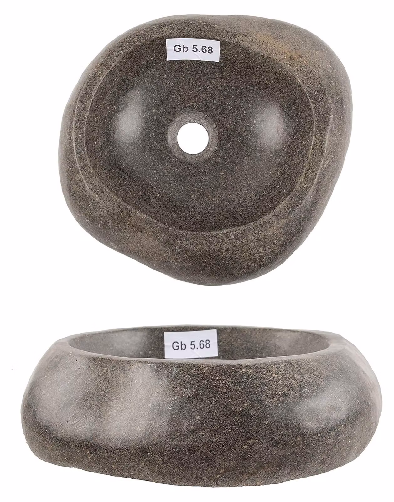 Lavabo naturale unico, realizzato con pietre di fiume - diametro circa 40 cm