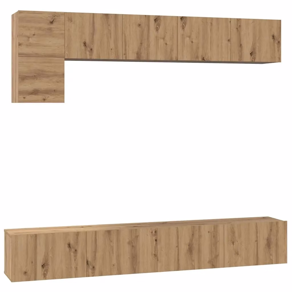 Set mobile TV moderno vidaXL in legno ingegnerizzato color rovere artigianale marrone – 2