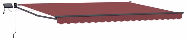 Tenda retrattile manuale con LED Borgogna e Antracite 5 x 3 m