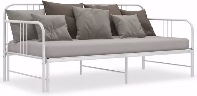 Telaio Divano Letto Estraibile Bianco in Metallo 90x200 cm 324753