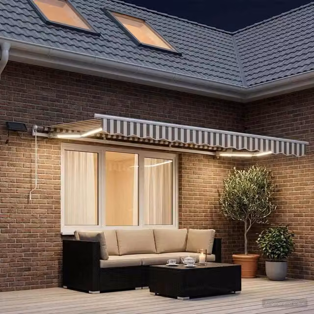 Tenda retrattile Grigio chiaro e bianco 300 x 250 cm 3425835