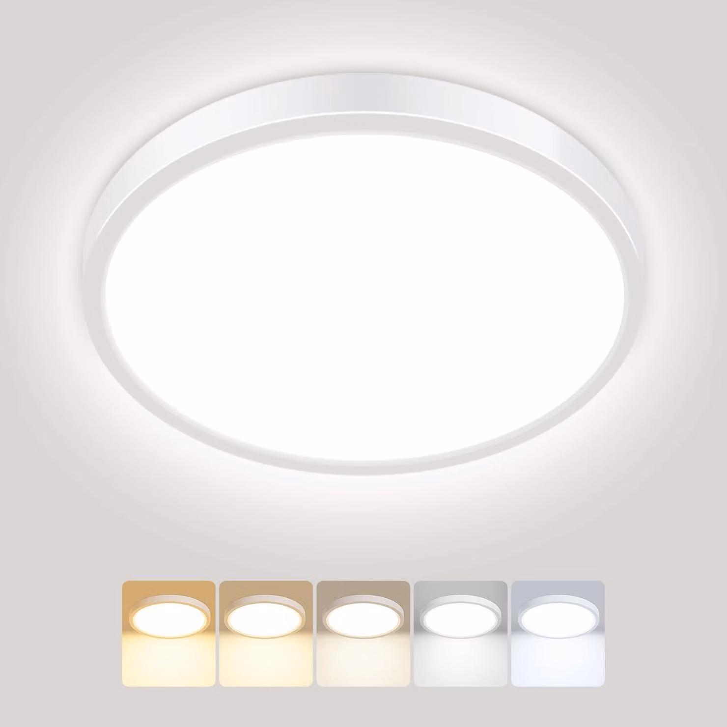 Lampada da soffitto, 15W, 5 colori, 1500 lumen, design piatto, 18 cm