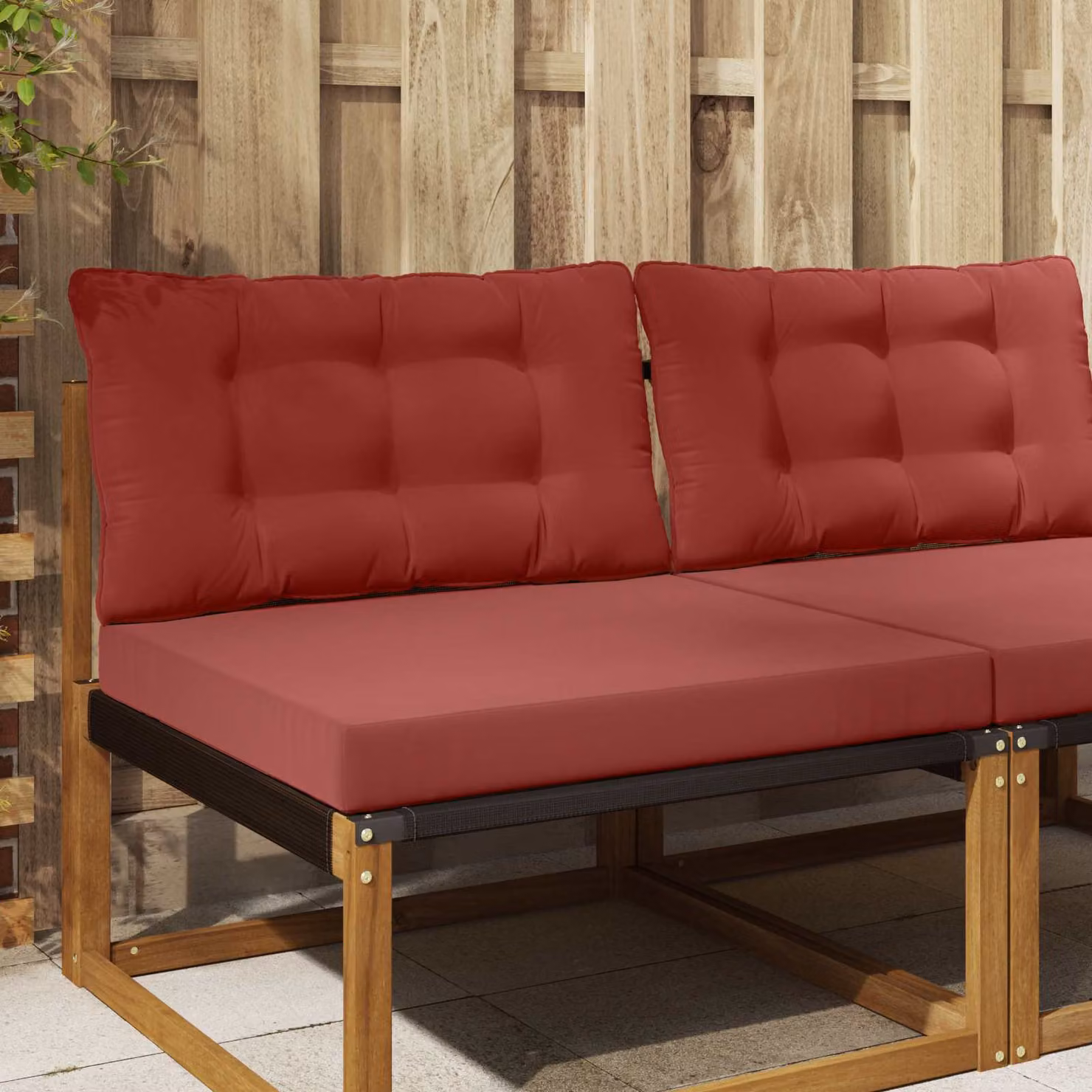 vidaXL Cuscino per divano da esterno rettangolare in poliestere con rivestimento rimovibile, Rosso, L: 80 cm, P: 68,5 cm, H: 8 cm