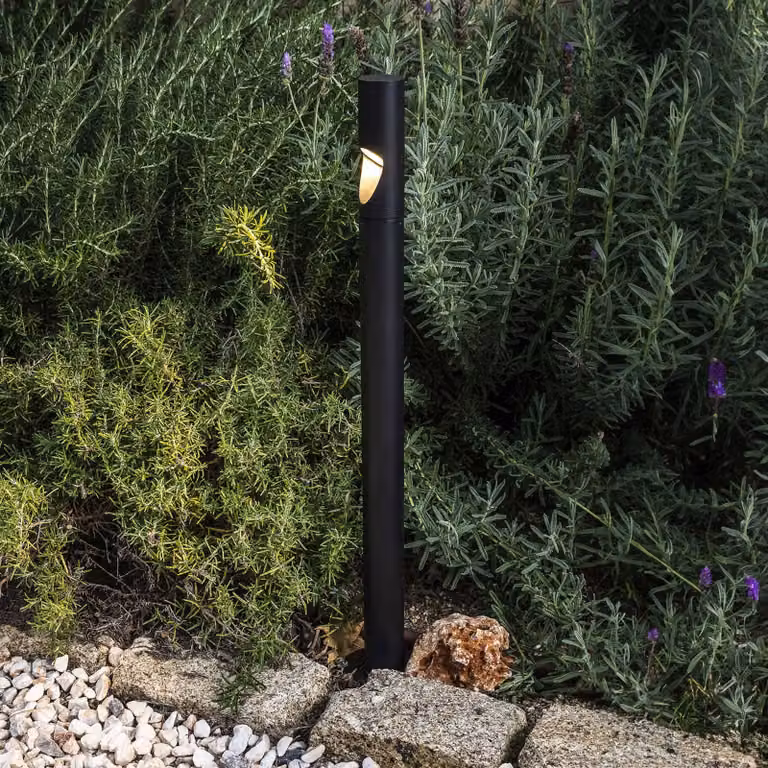 FARO BARCELONA Lampioncino LED, nero, alluminio, altezza 60 cm Bezel, Nero, Alluminio, Moderno, Lampada LED da esterni