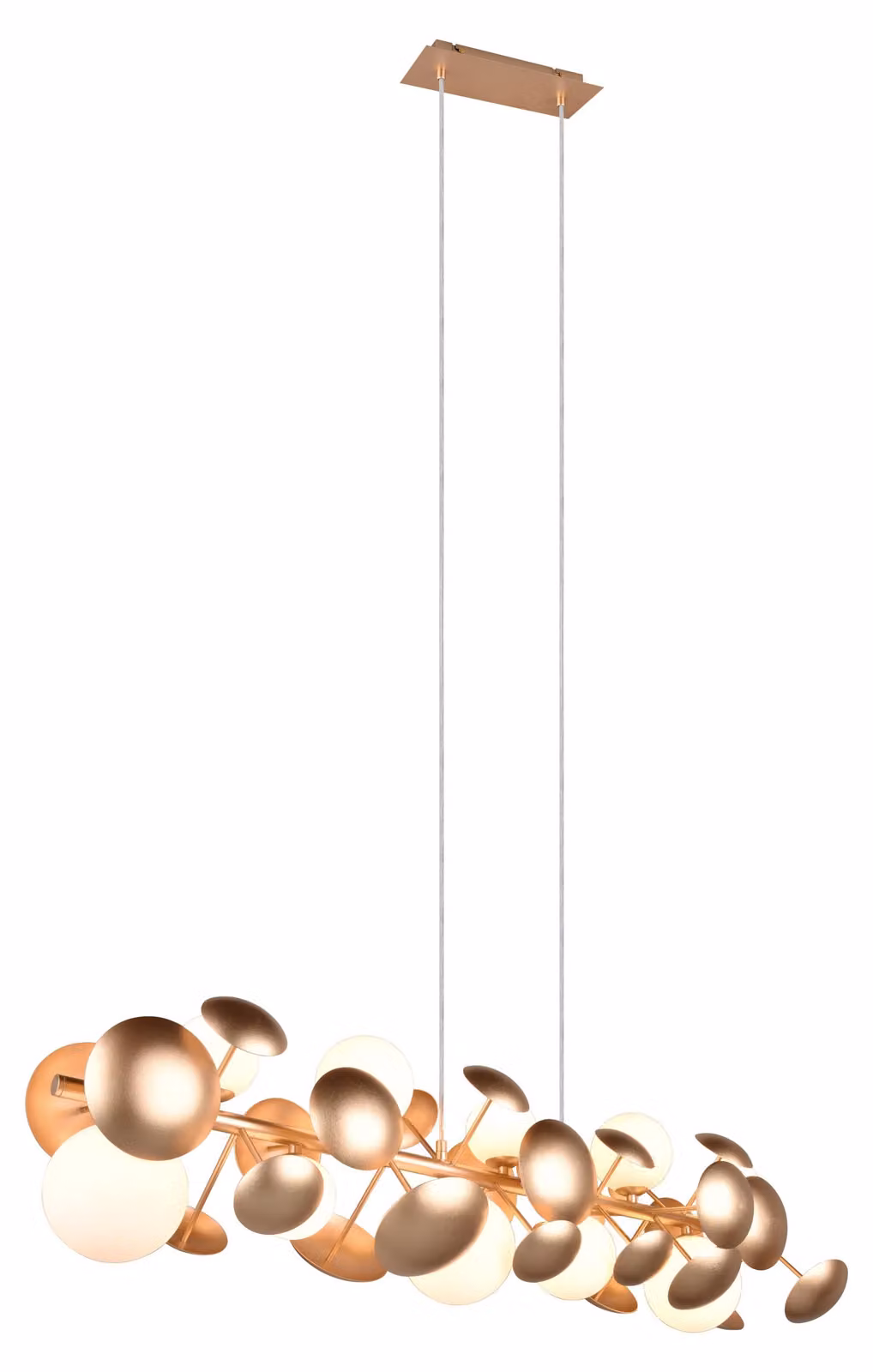 Lampade TRIO Lampada a sospensione BUBBLE BHT 100x150x22 cm dorata