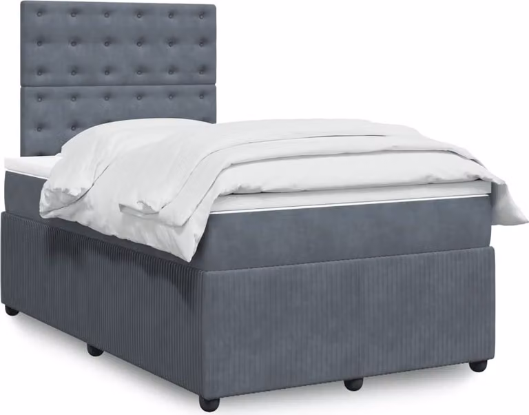 Maison Exclusive - Letto boxspring con materasso grigio scuro 120x200 cm velluto