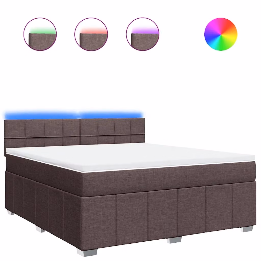 Letto Ibrido con Giroletto a Molle e Materasso vidaXL in Marrone e Bianco L/P: 180 x 200 cm – 2