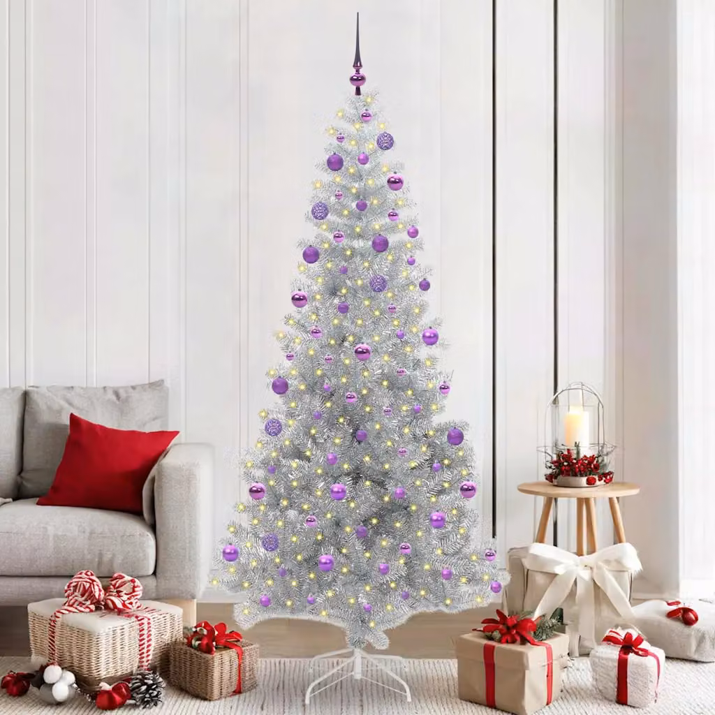 vidaXL Albero di Natale Argento 210 cm PET