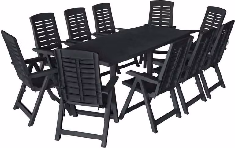 Maison Exclusive - Set da Pranzo da Giardino 11 pz in Plastica Antracite