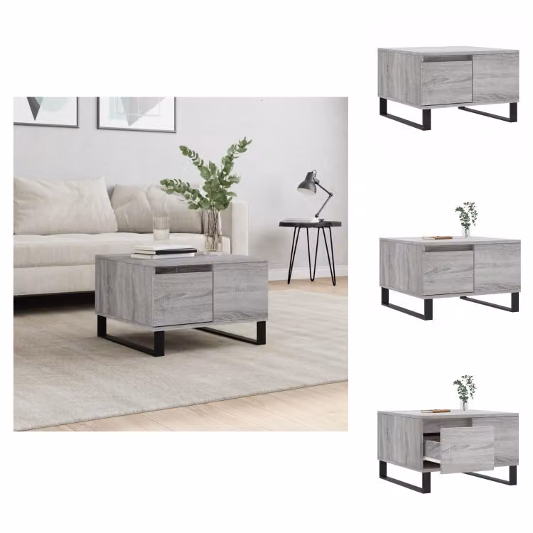 vidaXL Tavolino grigio Sonoma 55x55x36,5 cm in legno - Tavolini da caffè