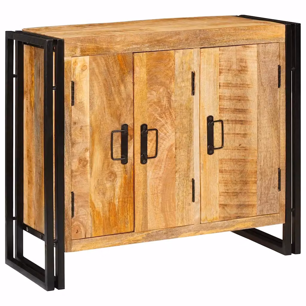 Credenza in legno di mango e metallo vidaXL, stile industrial, marrone, L 80 x P 33 x H 70 cm