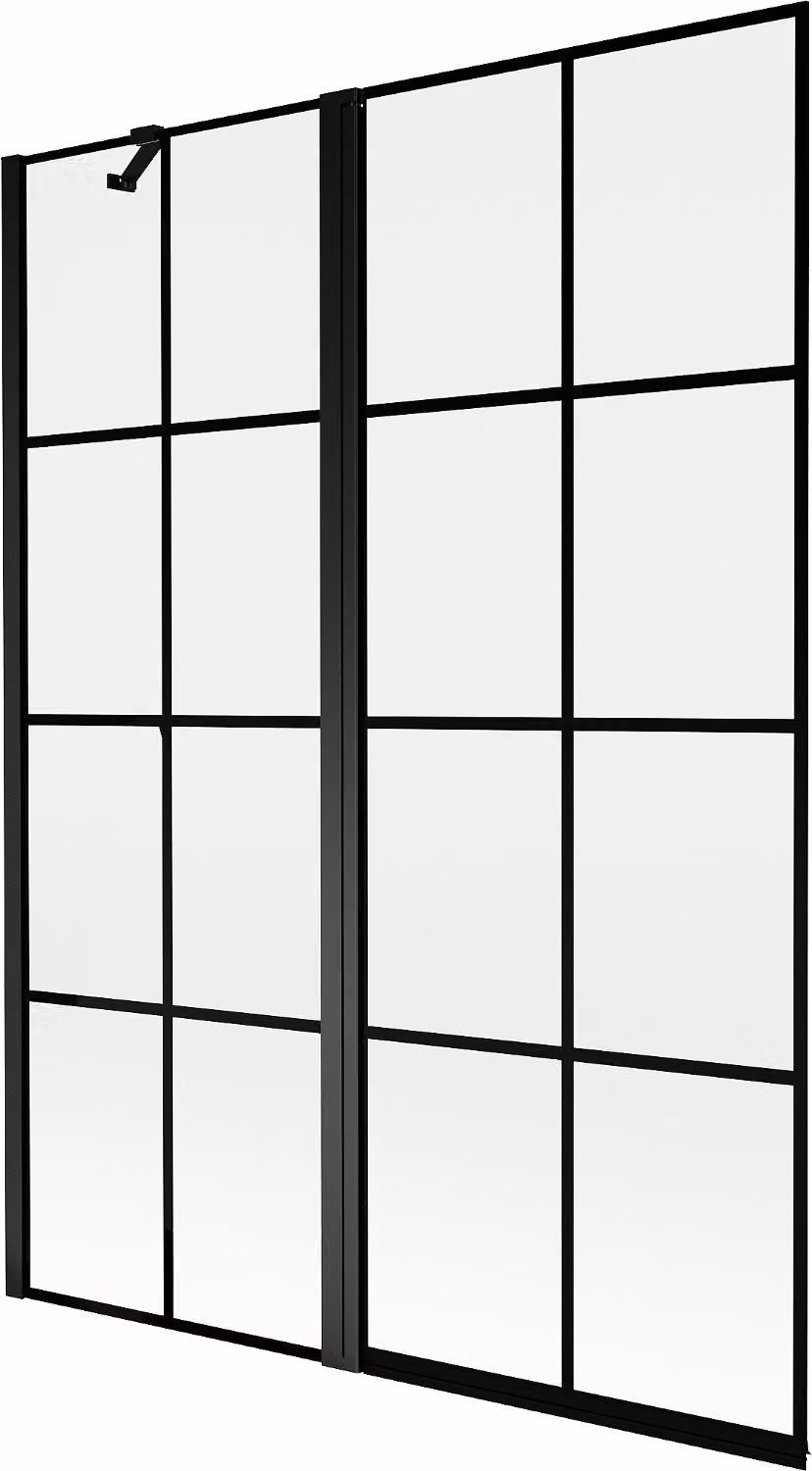 Mexen Mist paratia doccia 2 ante sinistra 130 x 150 cm, griglia nera, nero - 8A9-130-011-70-77-L