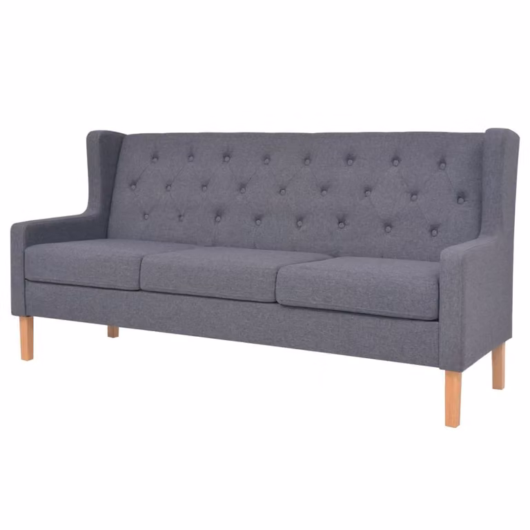 vidaXL set divano 2 pezzi tessuto grigio