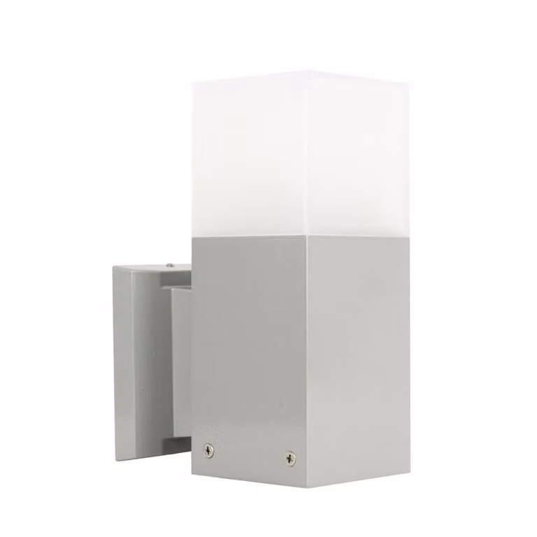 Lampada da parete per esterni 1xE27 argento IP44 SU-MA Cube CB-K AL