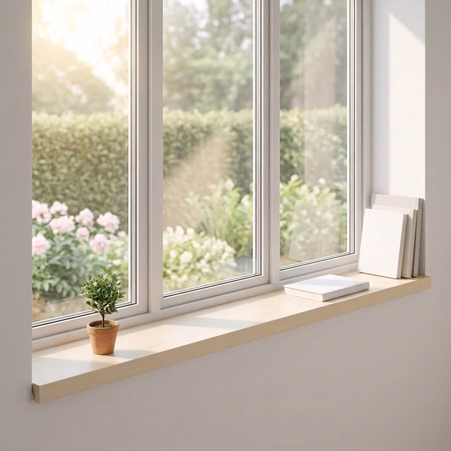 Set di 2 soglie per finestre vidaXL in legno, colore bianco, L 160 x P 20 x H 2 cm
