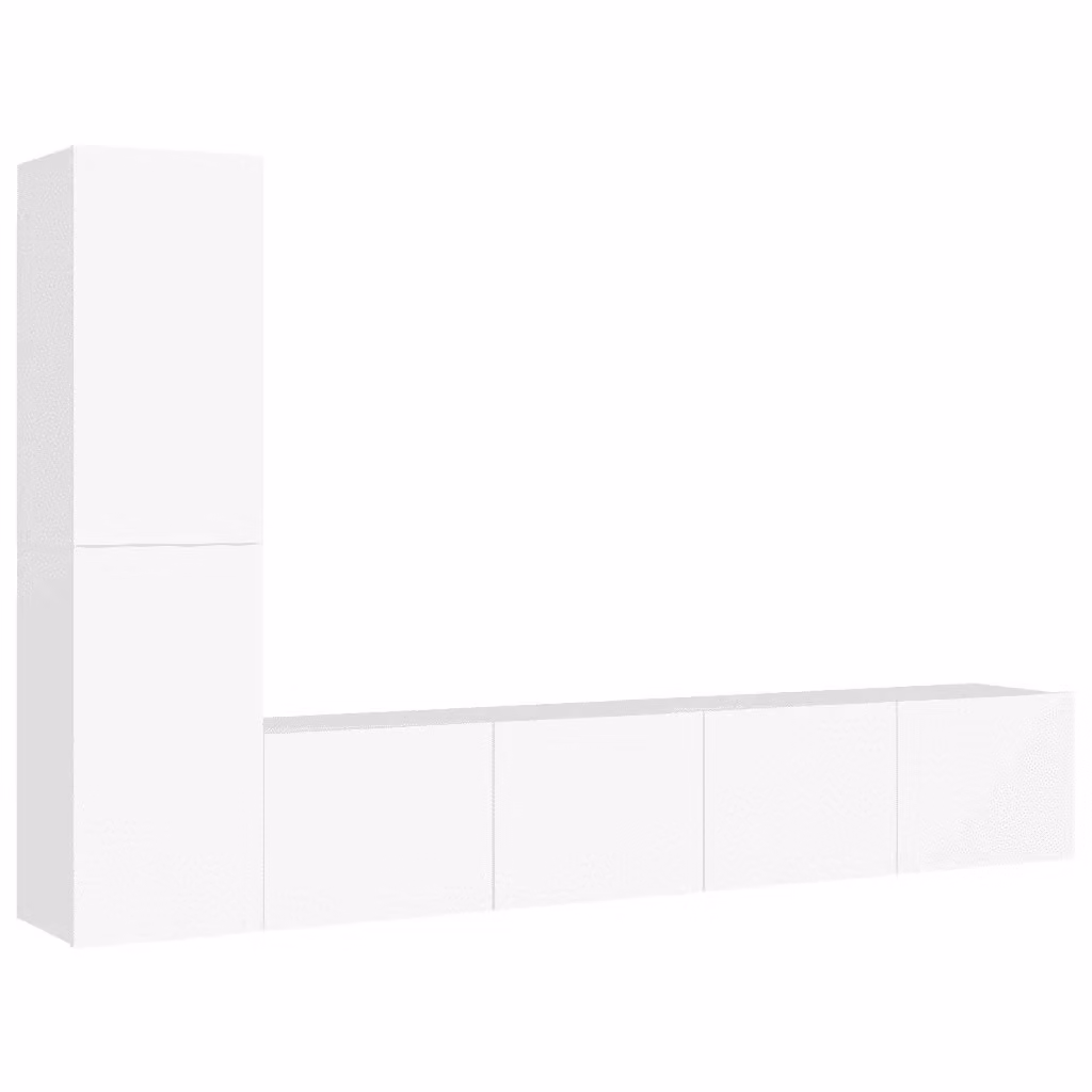 Set di mobili porta TV da 4 pezzi DESIGN IN, credenza moderna in legno multistrato bianco per soggiorno, L/P/H: 80 x 30 x 30 cm – 2