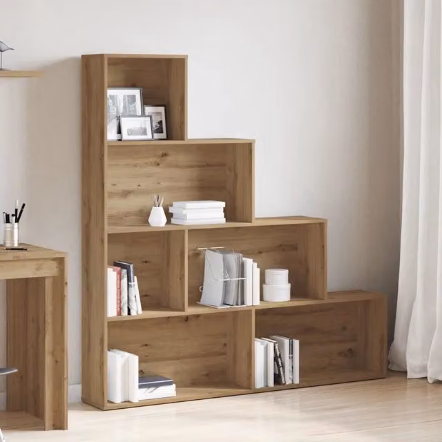 Libreria-Scaffale per Libri-Mobile di Stoccaggio Rovere Artigianale 157x24x160 cm Legno Multistrato