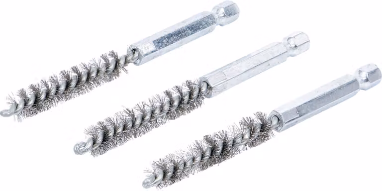 BGS spazzola in acciaio 9 mm esagono esterno 6,3 mm (1/4") 3 pezzi - 3078-9-S