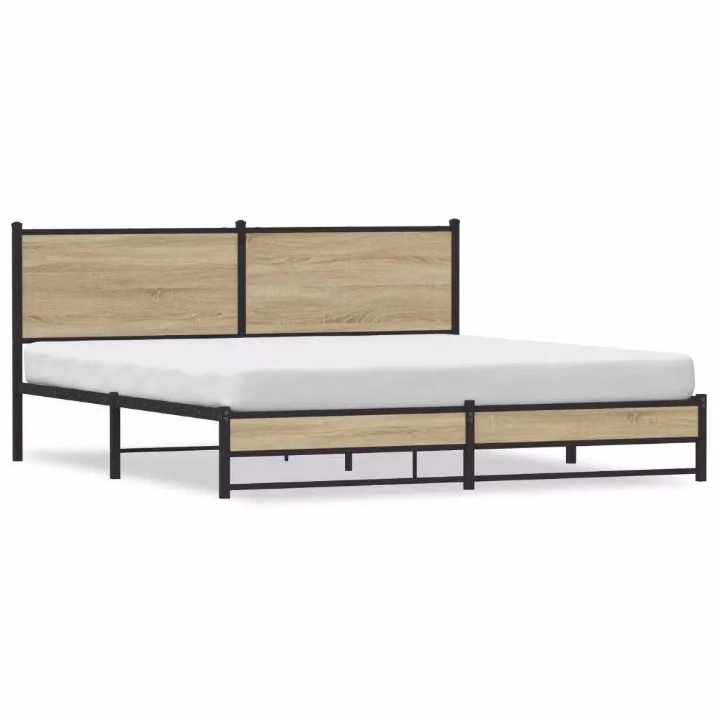 vidaXL Giroletto in Metallo e Legno Colore Marrone L: 183 cm, P: 219 cm, H: 91,5 cm – 2