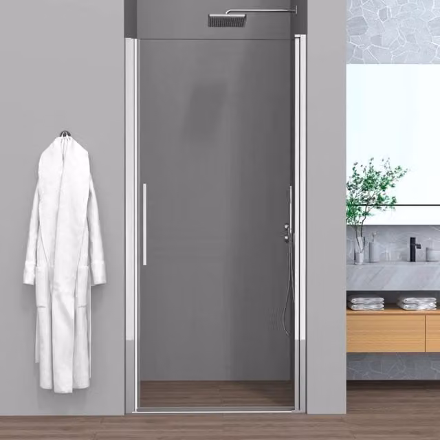Porta doccia nicchia 90cm battente con profilo cromo Neos