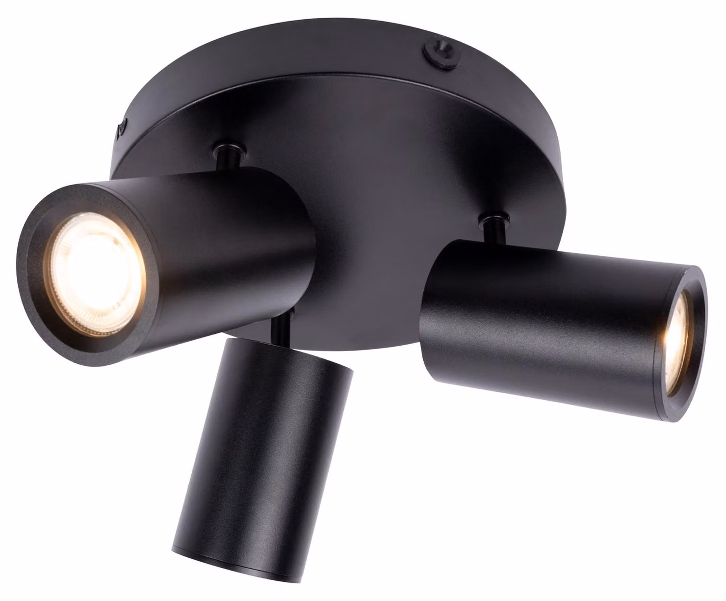 Ledvion, plafoniera a LED, colore nero, 3 luci, forma quadrata, attacco GU10, 3W, luce bianco caldo