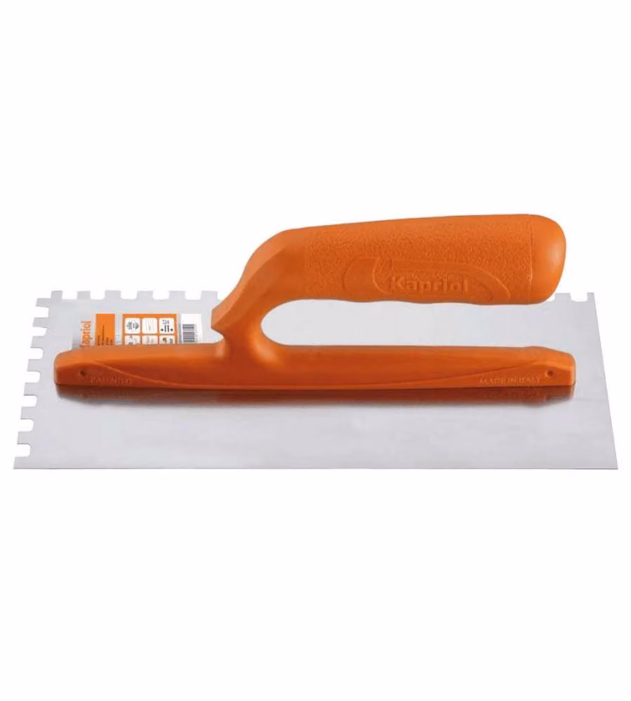 KAPRIOL Frattone Dentato 12x28 cm in Acciaio con Manico Nylon Ergonomico