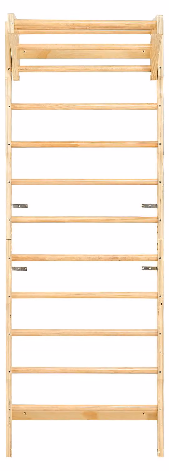 SucceBuy Scala a muro svedese 2 in 1, struttura da arrampicata in legno a 10 gradini, portata massima 100 kg, gioco da arrampicata da interno con barra per trazioni, scala a muro (220 x 80 x 52 cm)