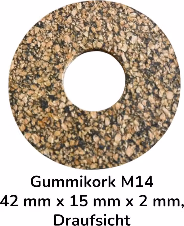 50 pezzi Gummikork M14 42 mm x 15 mm x 2 mm