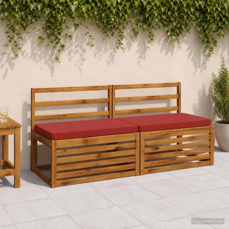 Cuscino per Panchina vidaXL VUGHT in Poliestere Rosso, Rivestimento Rimovibile e Lavabile