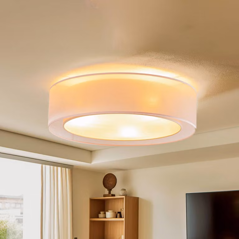 Plafoniera soffitto Tibu Duolla, dimmerabile, Marrone / Ruggine, Soggiorno / Sala da pranzo, Tessuto / Stoffa / Seta, Moderno, Plafoniera