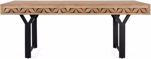 Tavolo da pranzo rettangolare in legno di mango e metallo Giner Y Colomer marrone L: 200 cm, P: 122 cm, H: 63 cm – 1