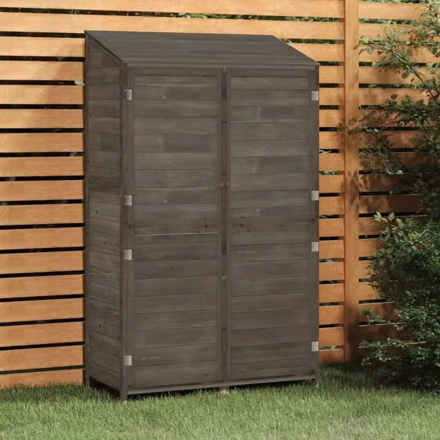 Casetta da giardino in legno massello di abete color antracite L: 102 cm, P: 52 cm, H: 174,5 cm – 1